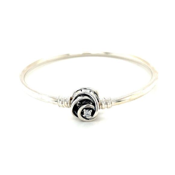 Pandora Cz Swirl Clasp Bangle - Picture 8 of 11